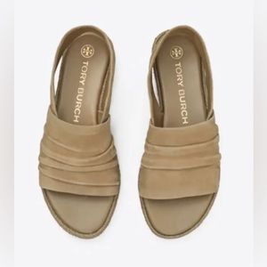 Tory‎ Burch Suede Slingback Espadrille Sandals Size 6.5- New